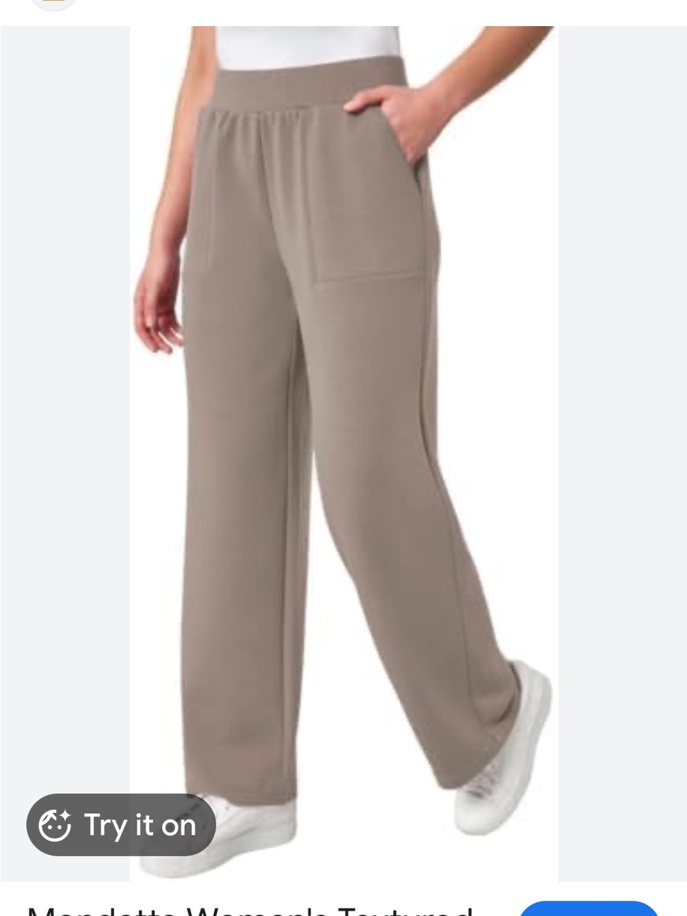Mondetta Tan Pull On Wide Leg Pockets Leisure Pant Size XL